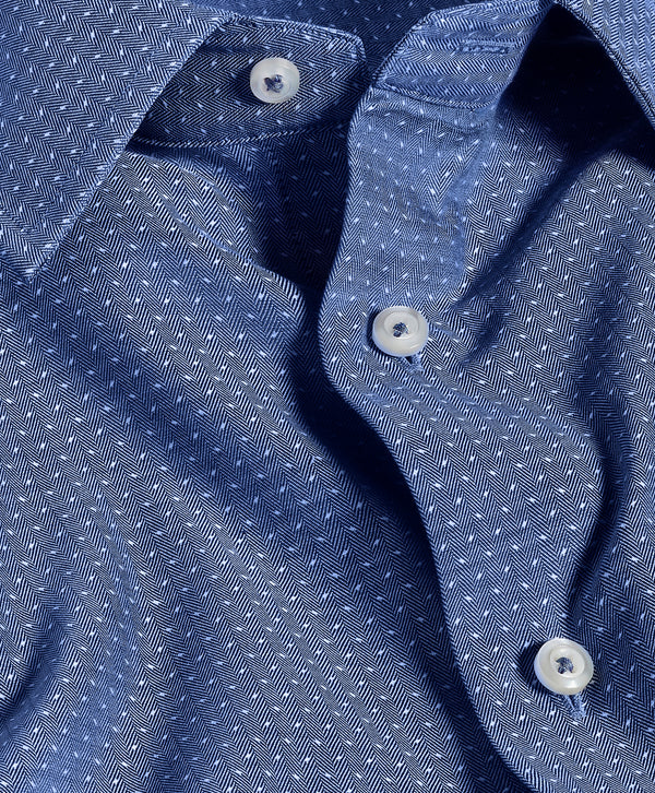 TBSP12022412 | Navy Micro Dobby Dress Shirt 
