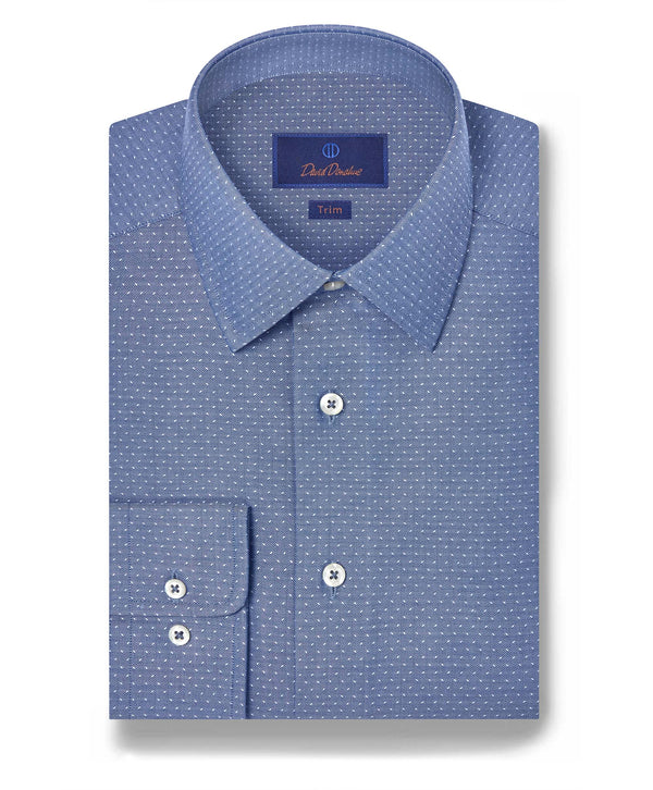 TBSP12022412 | Navy Micro Dobby Dress Shirt 
