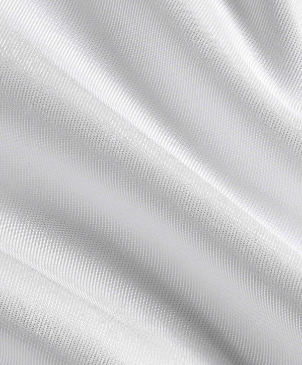 TBSP12100110 | White Twill Silk Blend Dress Shirt