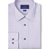 TBSP12202133 | White & Lilac Geometric Print Dress Shirt