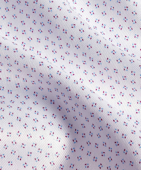 TBSP12203144 | White & Berry Neat Print Dress Shirt