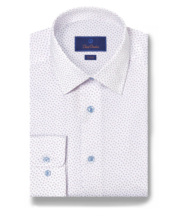 TBSP12203144 | White & Berry Neat Print Dress Shirt