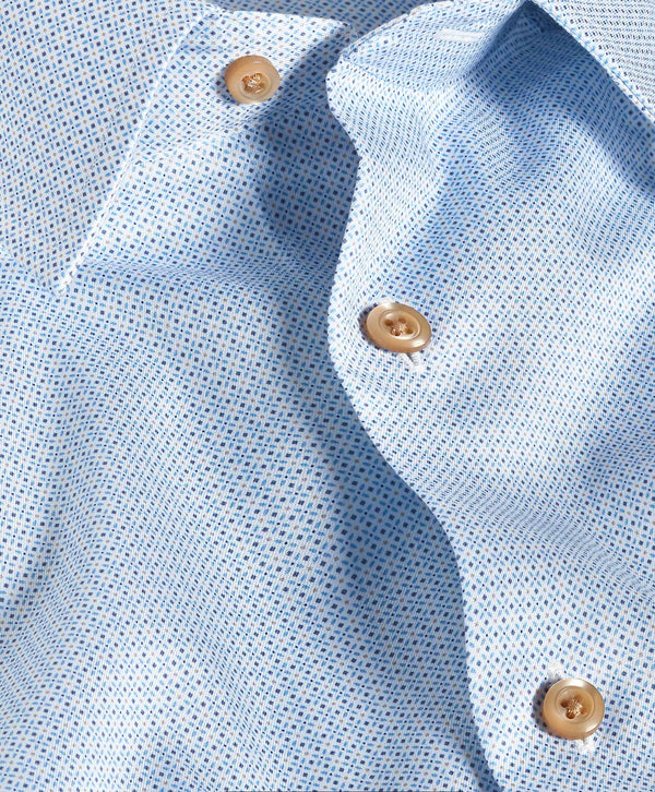 TBSP12204400 | Sky Micro Geometric Print Dress Shirt