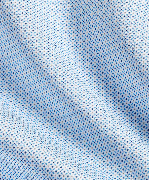TBSP12204400 | Sky Micro Geometric Print Dress Shirt