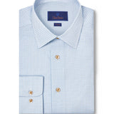 TBSP12204400 | Sky Micro Geometric Print Dress Shirt
