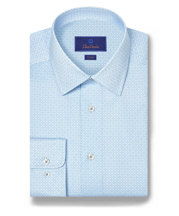 TBSP12205454 | Sky Geometric Print Dress Shirt