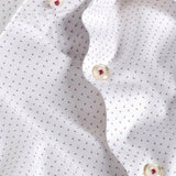 TBSP12208144 | White & Berry Geometric Print Stretch Dress Shirt