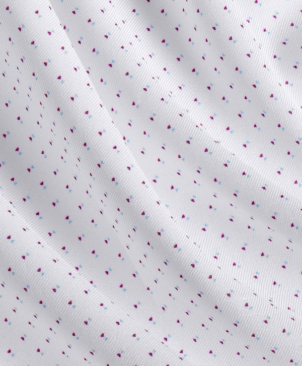 TBSP12208144 | White & Berry Geometric Print Stretch Dress Shirt