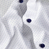 TBSP12208155 | White & Navy Geometric Print Stretch Dress Shirt