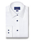 TBSP12208155 | White & Navy Geometric Print Stretch Dress Shirt