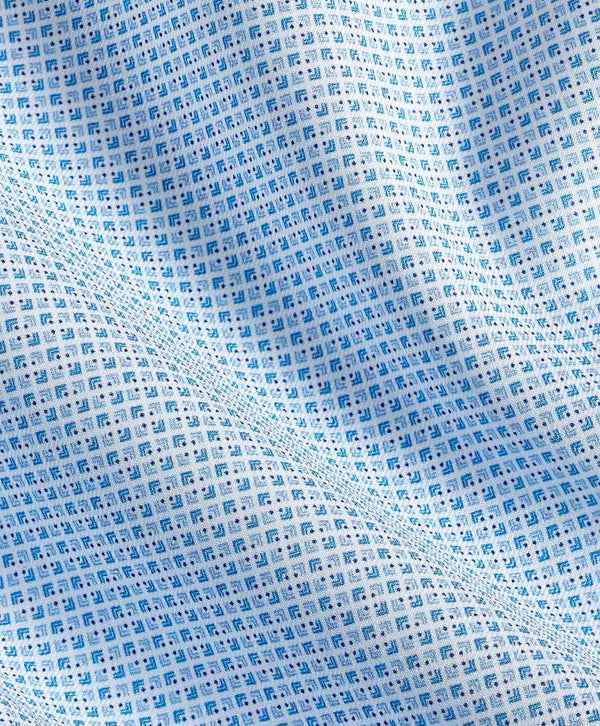 TBSP12209454 | Sky Geometric Print Stretch Dress Shirt