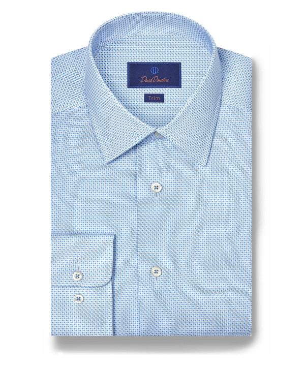 TBSP12209454 | Sky Geometric Print Stretch Dress Shirt