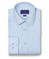 TBSP12237135 | White & Blue Neat Print Stretch Dress Shirt