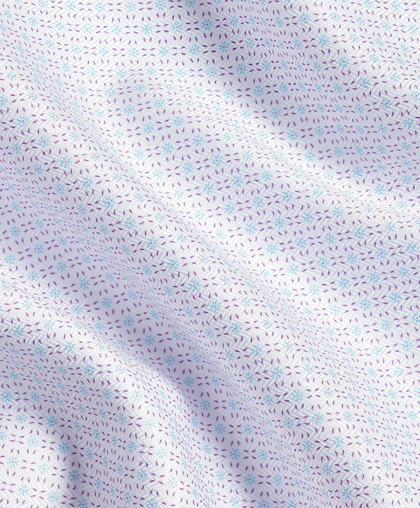 TBSP12240144 | White & Berry Geometric Print Dress Shirt