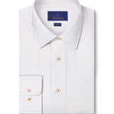 TBSP12240182 | White & Orange Geometric Print Dress Shirt