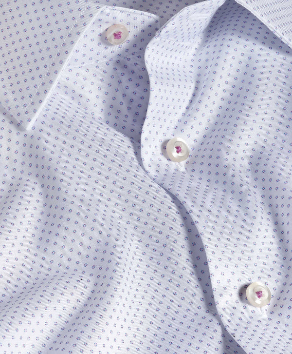 TBSP12241144 | White & Berry Micro Neat Print Dress Shirt