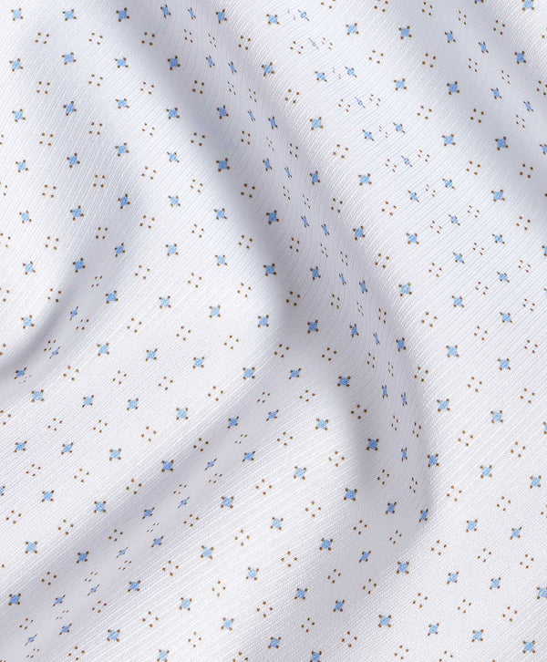 TBSP12244124 | White & Dune Neat Print Dress Shirt