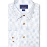TBSP12244124 | White & Dune Neat Print Dress Shirt