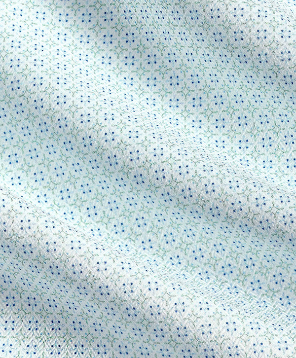 TBSP12601129 | White & Pistachio Geometric Print Dress Shirt