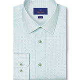 TBSP12601129 | White & Pistachio Geometric Print Dress Shirt