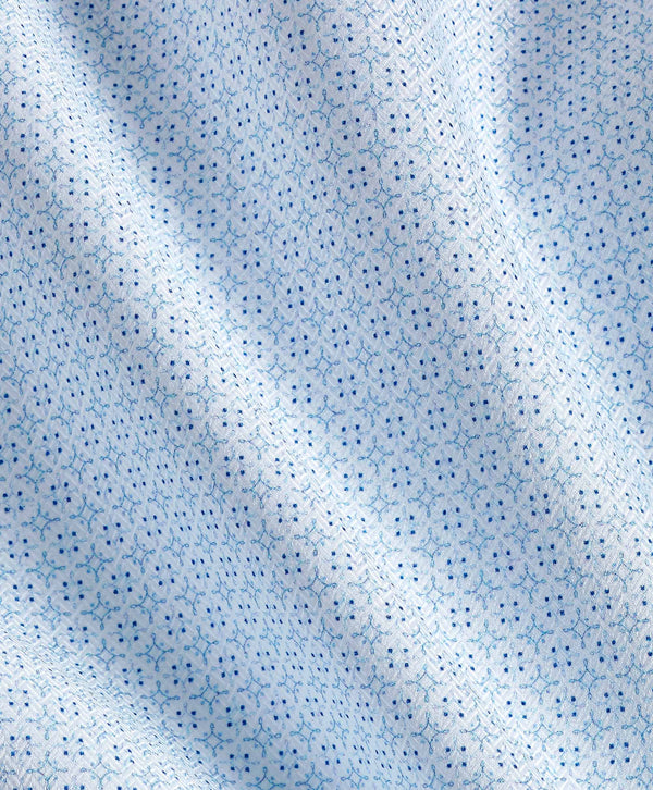 TBSP12601136 | White & Sky Geometric Print Dress Shirt