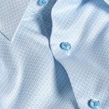 TBSP12601136 | White & Sky Geometric Print Dress Shirt