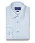 TBSP12601136 | White & Sky Geometric Print Dress Shirt