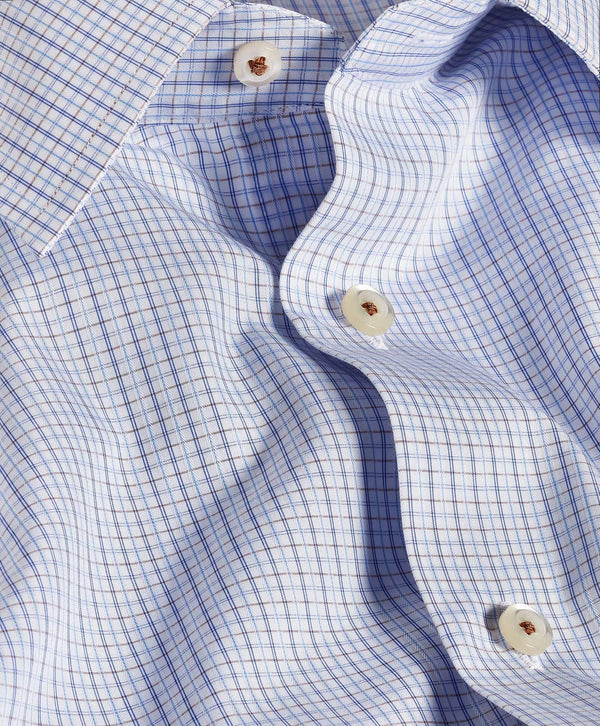 TBSP12802102 | White & Chocolate Dobby Check Dress Shirt