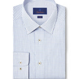 TBSP12802102 | White & Chocolate Dobby Check Dress Shirt