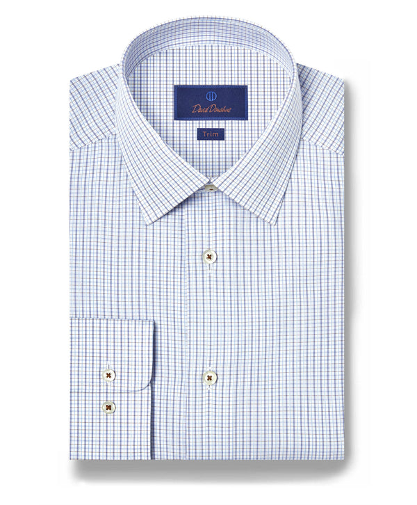 TBSP12802102 | White & Chocolate Dobby Check Dress Shirt