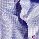TBSP12804485 | Blue & Purple Twill Check Dress Shirt