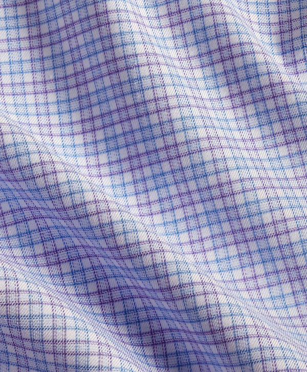 TBSP12804485 | Blue & Purple Twill Check Dress Shirt
