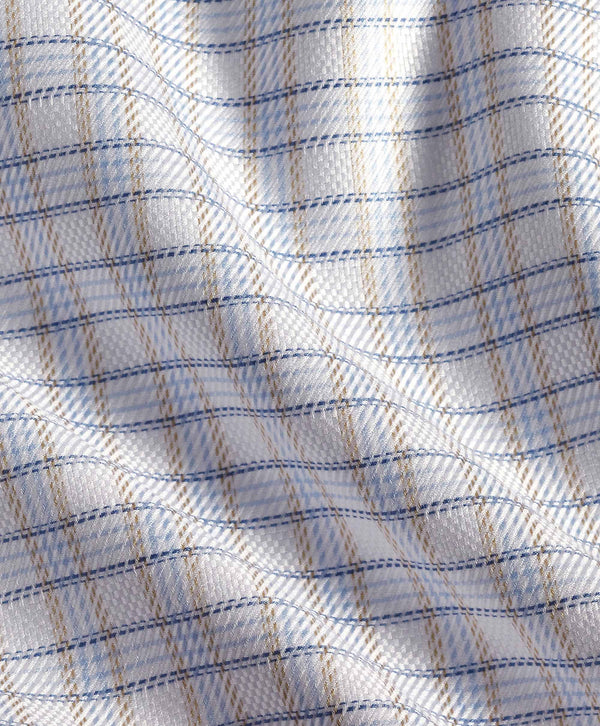 TBSP12805124 | White & Dune Dobby Check Dress Shirt