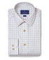 TBSP12805124 | White & Dune Dobby Check Dress Shirt