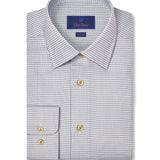 TBSP12807124 | White & Dune Micro Check Dress Shirt