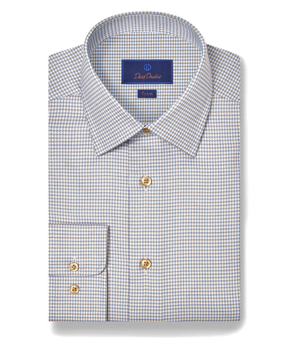TBSP12807124 | White & Dune Micro Check Dress Shirt