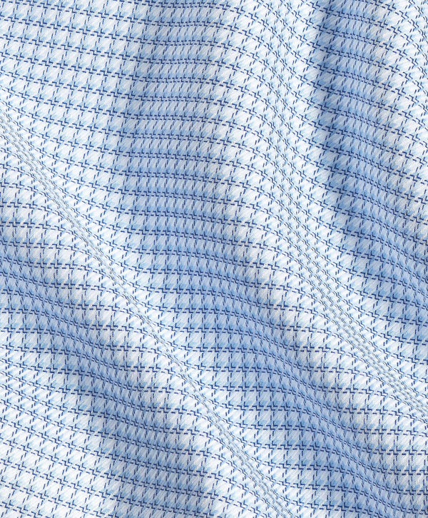 TBSP12807136 | White & Sky Micro Check Dress Shirt