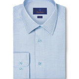 TBSP12807136 | White & Sky Micro Check Dress Shirt