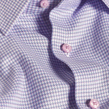 TBSP12807145 | White & Pink Twill Micro Check Dress Shirt