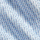 TBSP12808135 | White & Blue Dobby Check Dress Shirt
