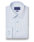TBSP12808135 | White & Blue Dobby Check Dress Shirt