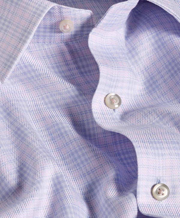 TBSP12810466 | Sky & Pink Dobby Check Dress Shirt