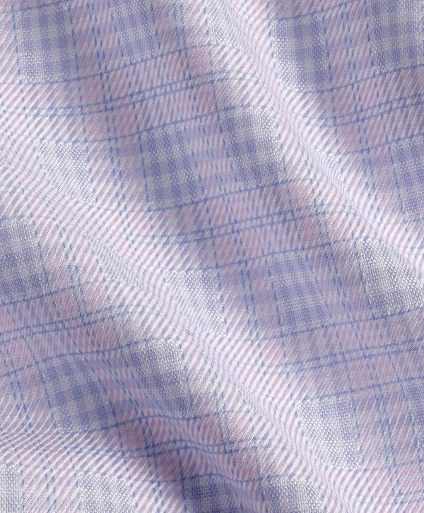 TBSP12810466 | Sky & Pink Dobby Check Dress Shirt