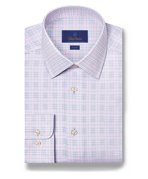 TBSP12810466 | Sky & Pink Dobby Check Dress Shirt