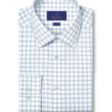 TBSP12811136 | White & Sky Dobby Check Dress Shirt