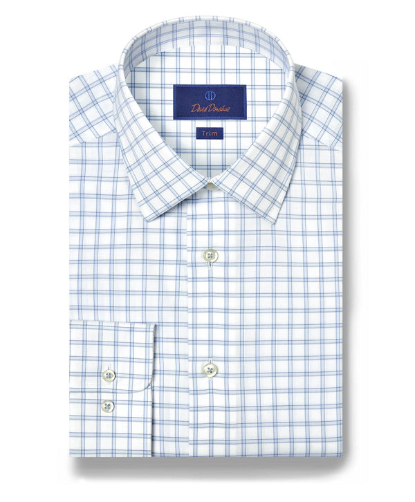 TBSP12811136 | White & Sky Dobby Check Dress Shirt