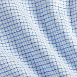 TBSP12814135 | White & Blue Twill Check Stretch Dress Shirt