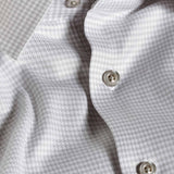 TBSP12815028 | Pearl & White Twill Micro Check Stretch Dress Shirt