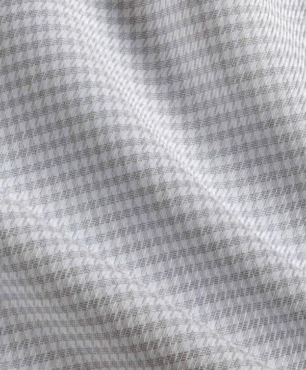 TBSP12815028 | Pearl & White Twill Micro Check Stretch Dress Shirt