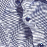 TBSP12815407 | Navy & White Twill Micro Check Stretch Dress Shirt